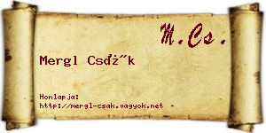 Mergl Csák névjegykártya